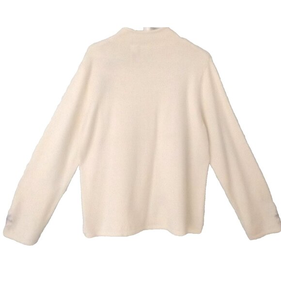 Emma James Sweater Pullover Mock Neck Embroidered Flowers & Beads Ivory - XL - Picture 6 of 9